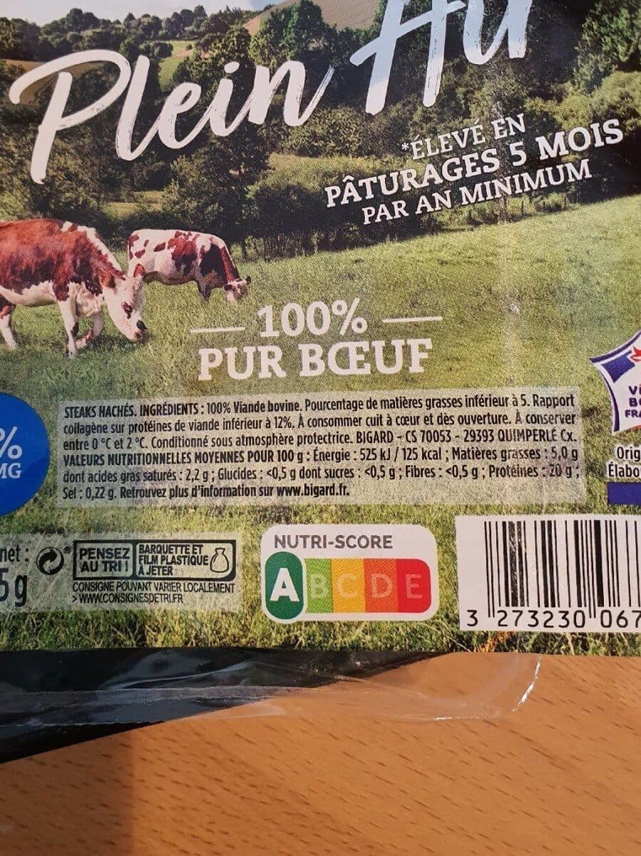 Bigard Steaks Hachés 100% Pur Boeuf 5% MG Plein Air packshot
