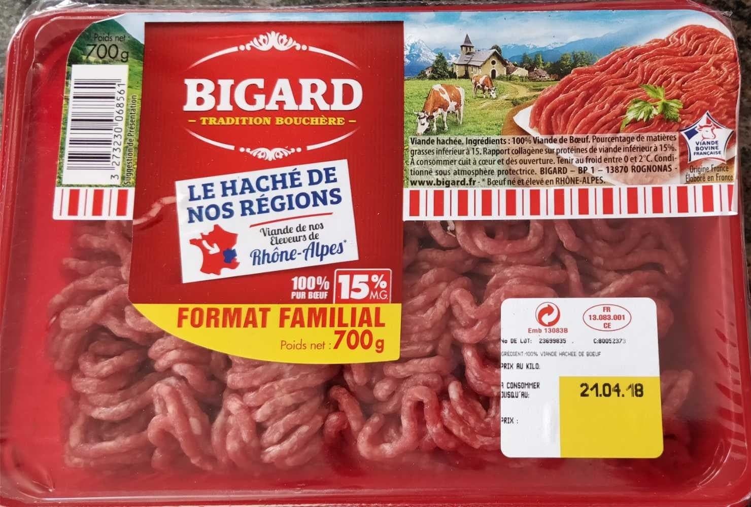 Bigard Haché plein air 15% matiere grasse packshot