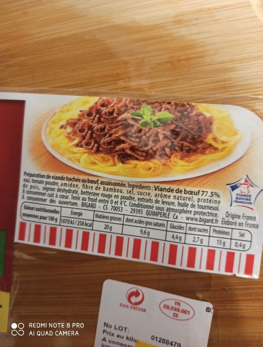 Bigard Viande hache packshot