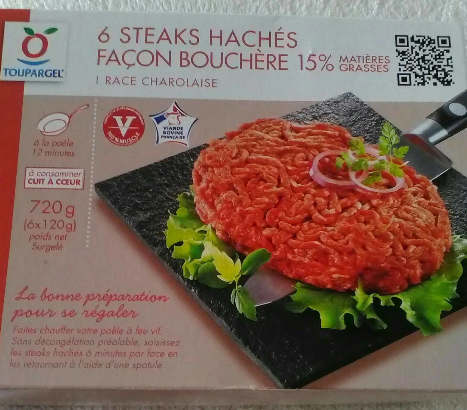 Toupargel 6 steaks hachés façon bouchère packshot