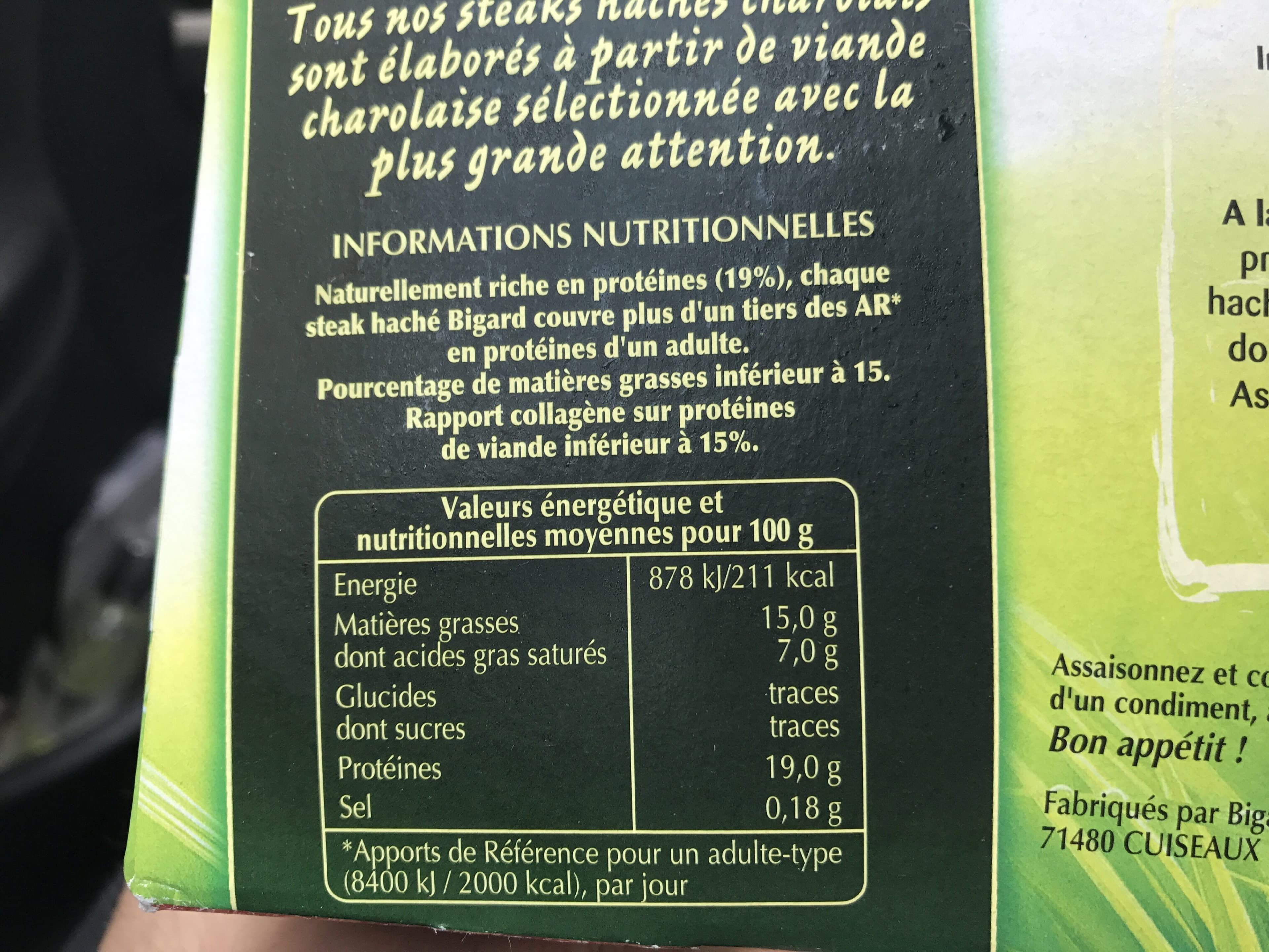 Bigard Steacks Hachés 100%pur Boeuf Bigard packshot