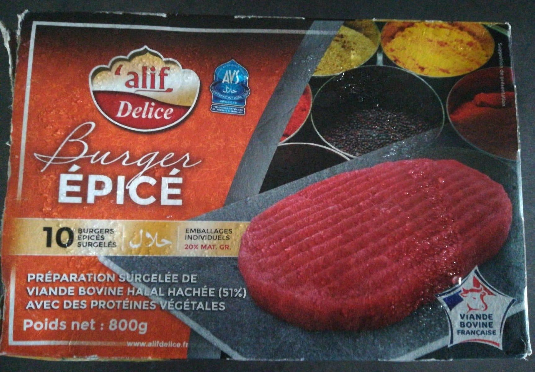 Open Food Facts Burger épicé packshot