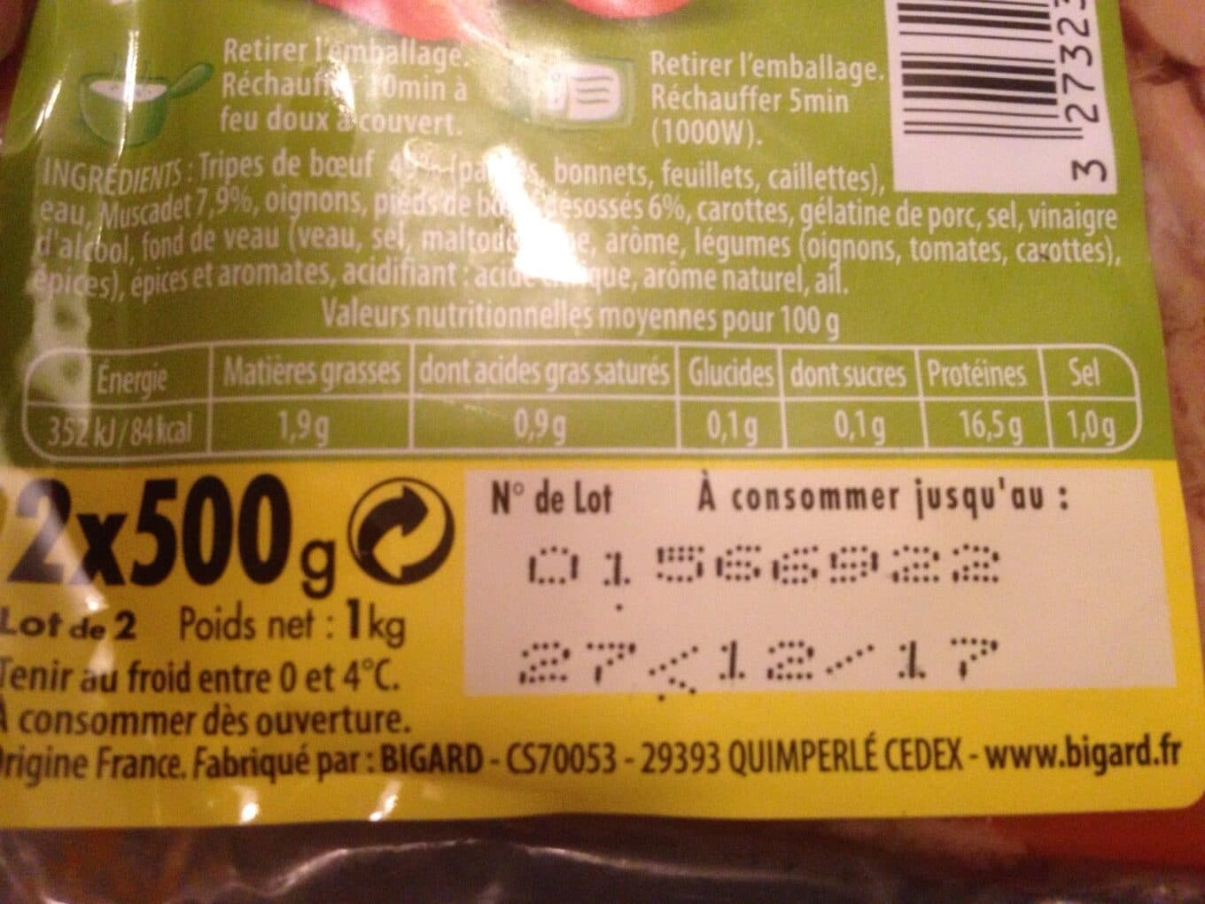 Bigard Tripes packshot