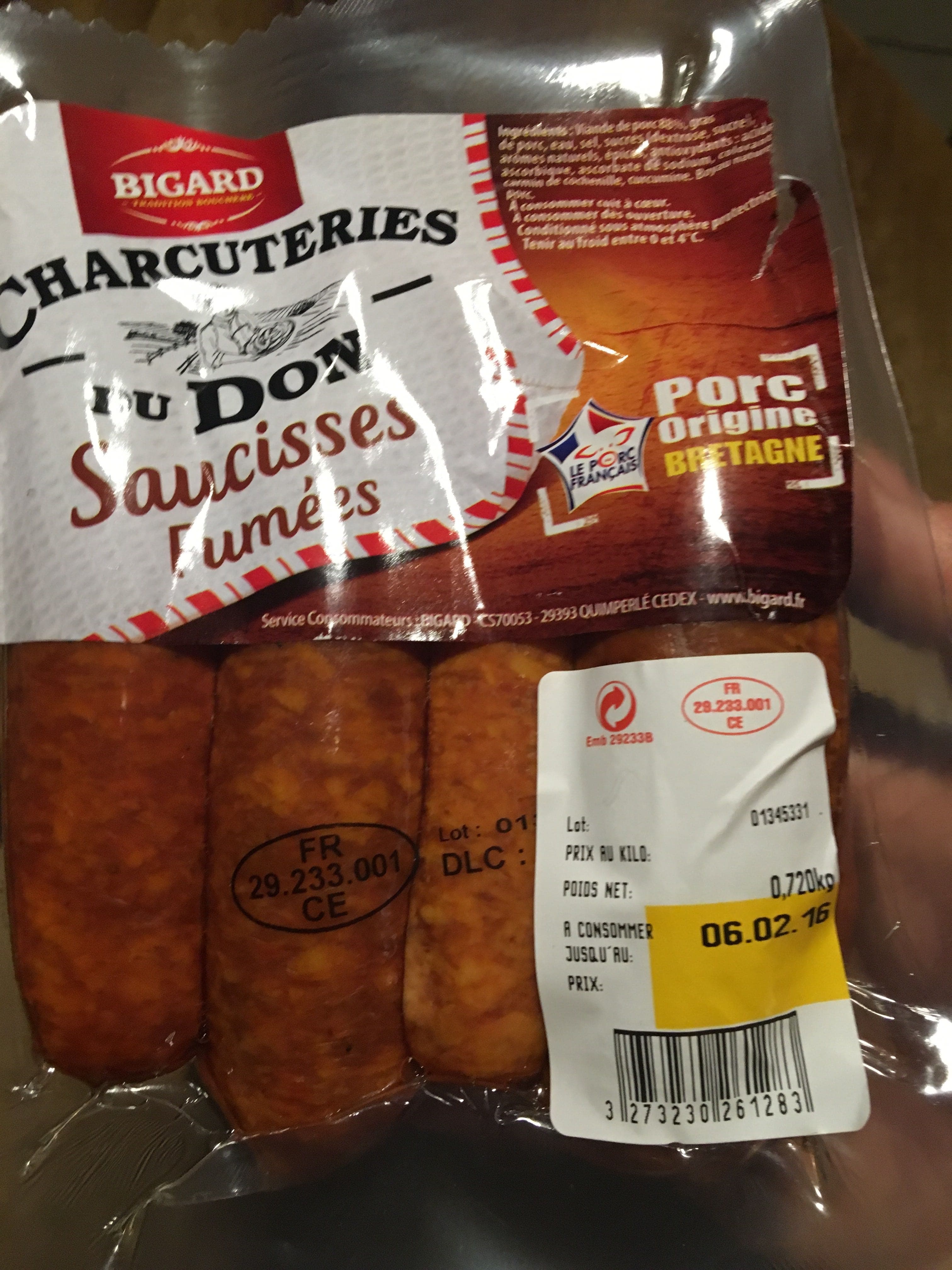 Bigard Saucisses Fumées packshot