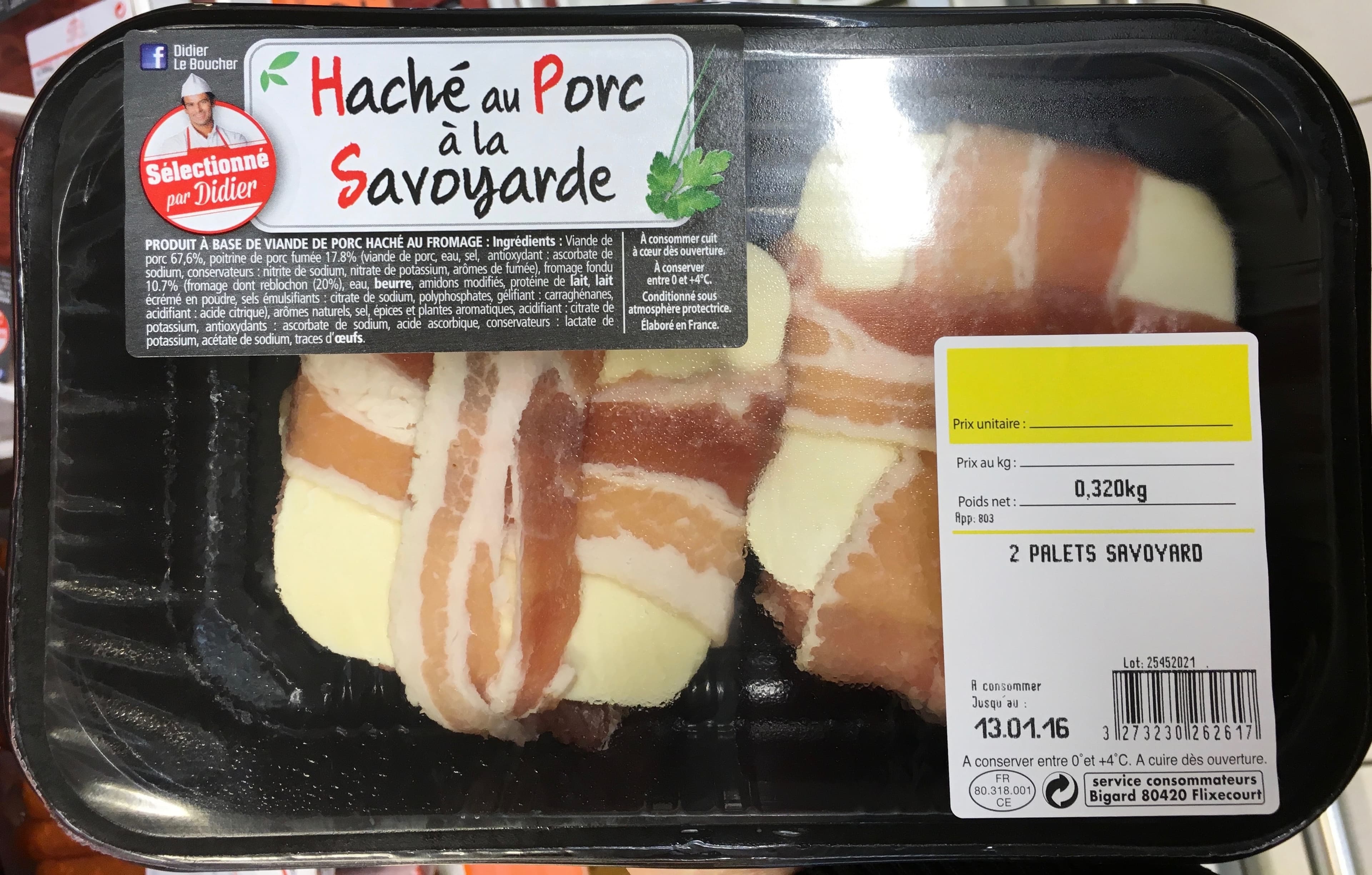 Didier le boucher Haché au Porc à la Savoyarde packshot