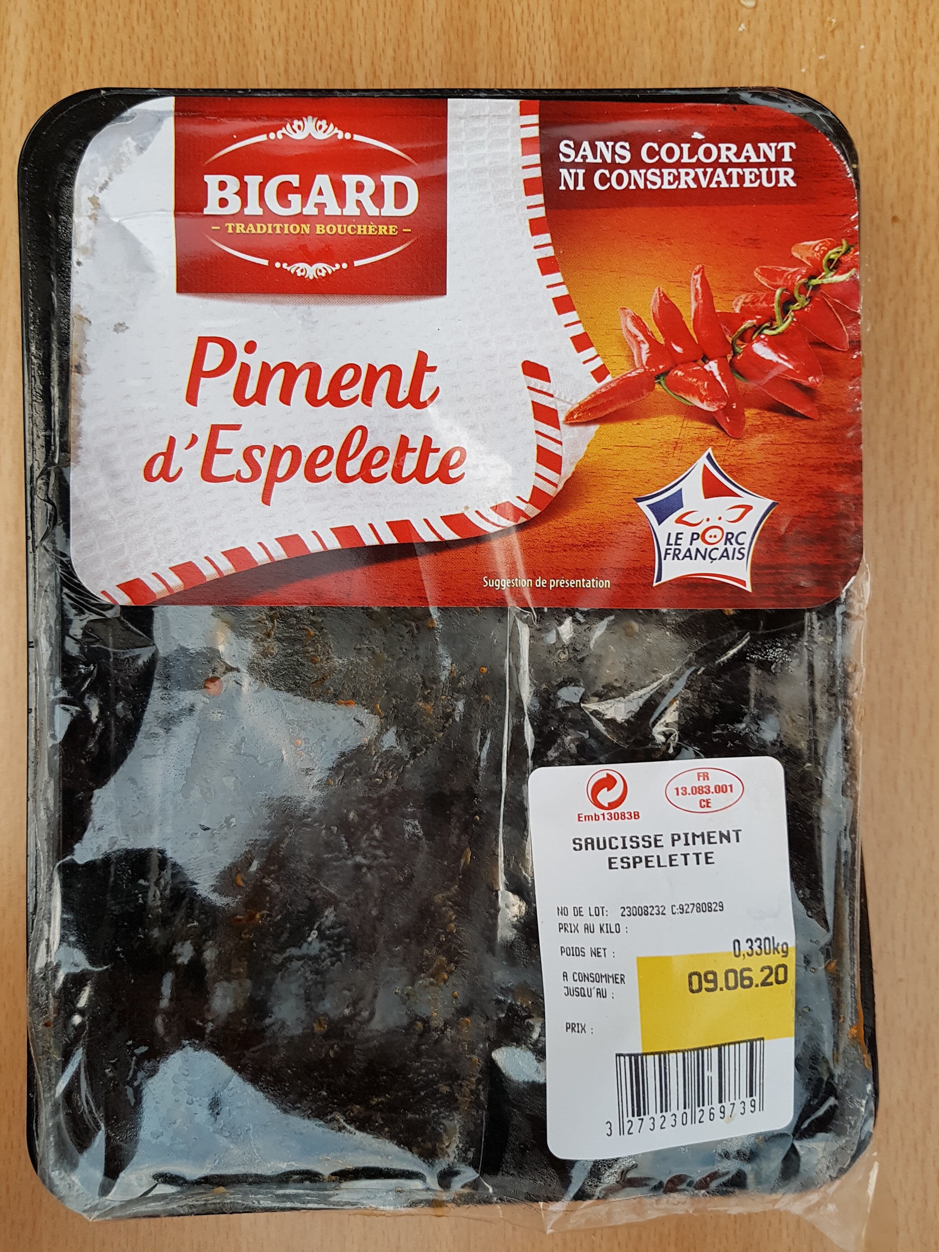 Bigard Saucisses au piment d'Espelette, 5 x 66g packshot