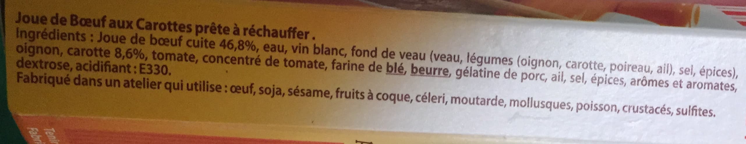 Bigard Les Mijotés Joue de Bœuf aux Carottes packshot