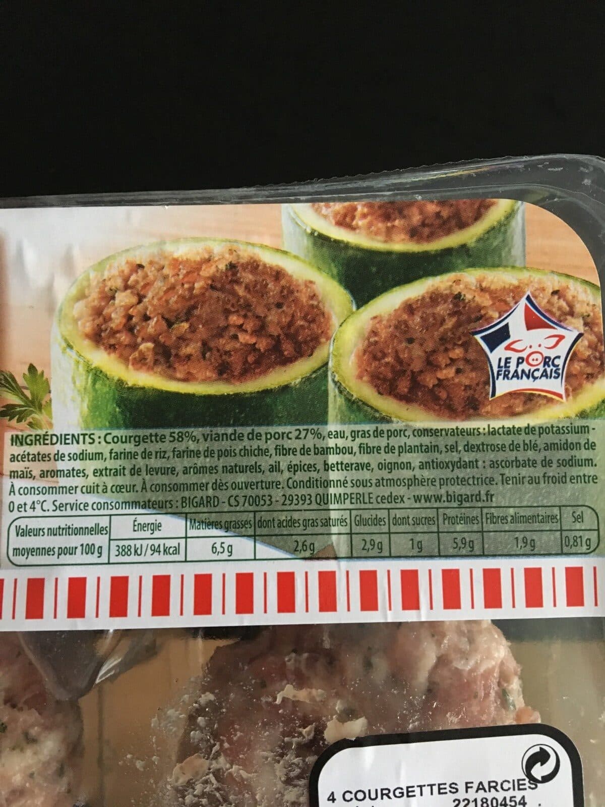 Bigard 4 Courgettes Farcies packshot
