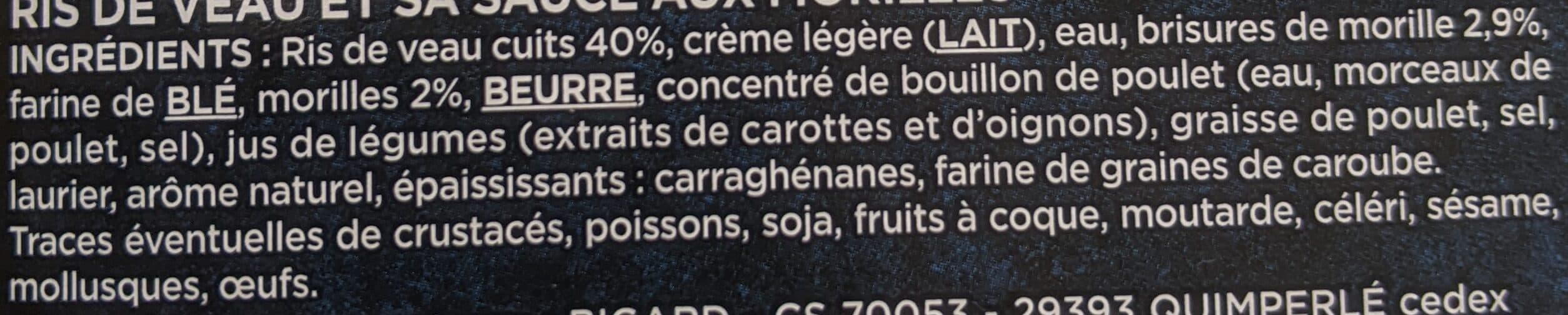 Bigard Ris de veau sauce aux morilles packshot