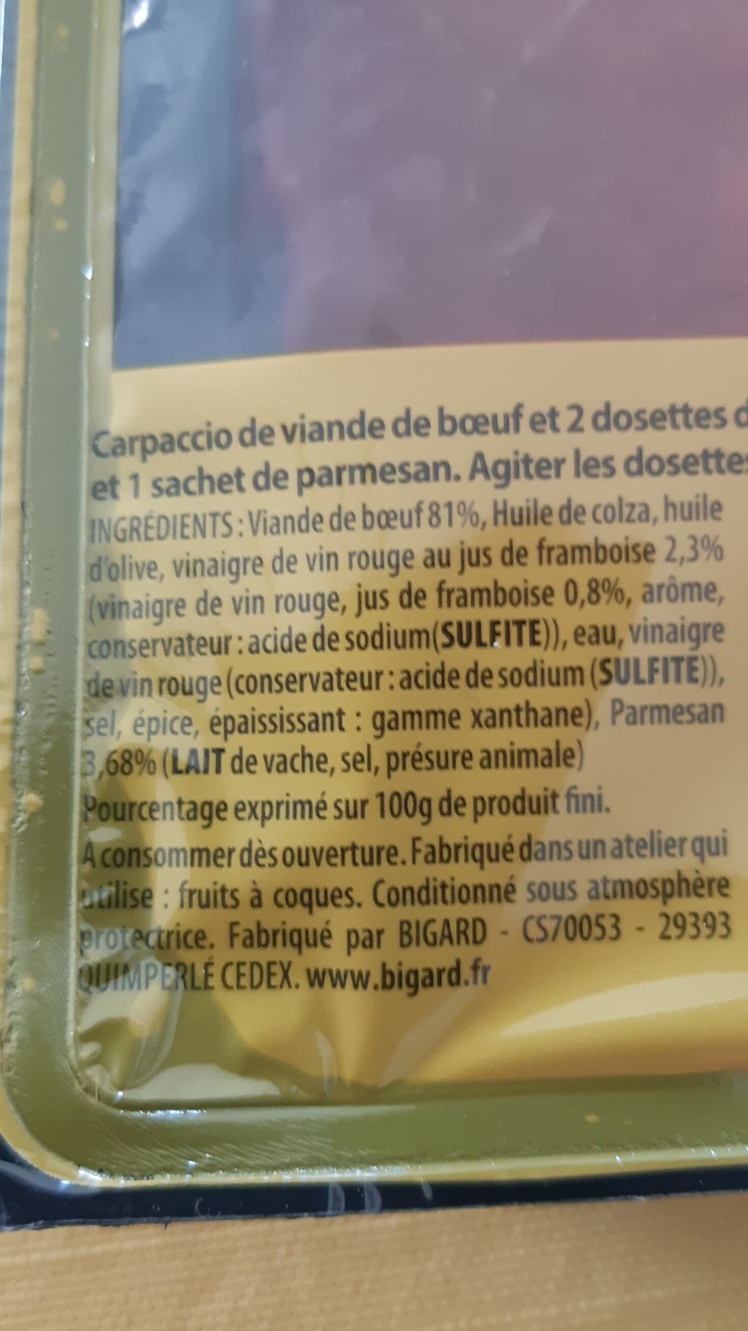 Bigard Carpaccio Bigard Marinade Parmesan packshot
