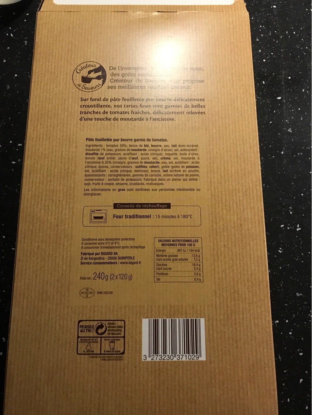 Createur De Saveurs Tarte Fine Tomate Cerise packshot