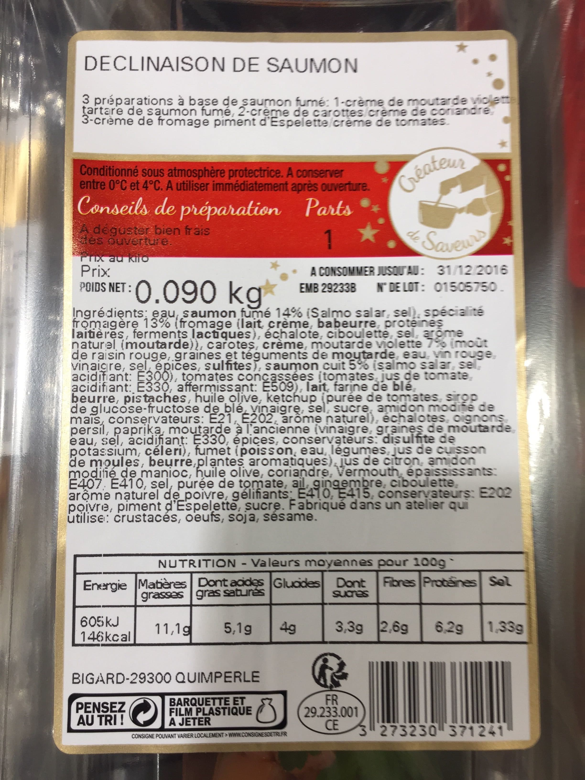 Sans marque Déclinaison de saumon packshot