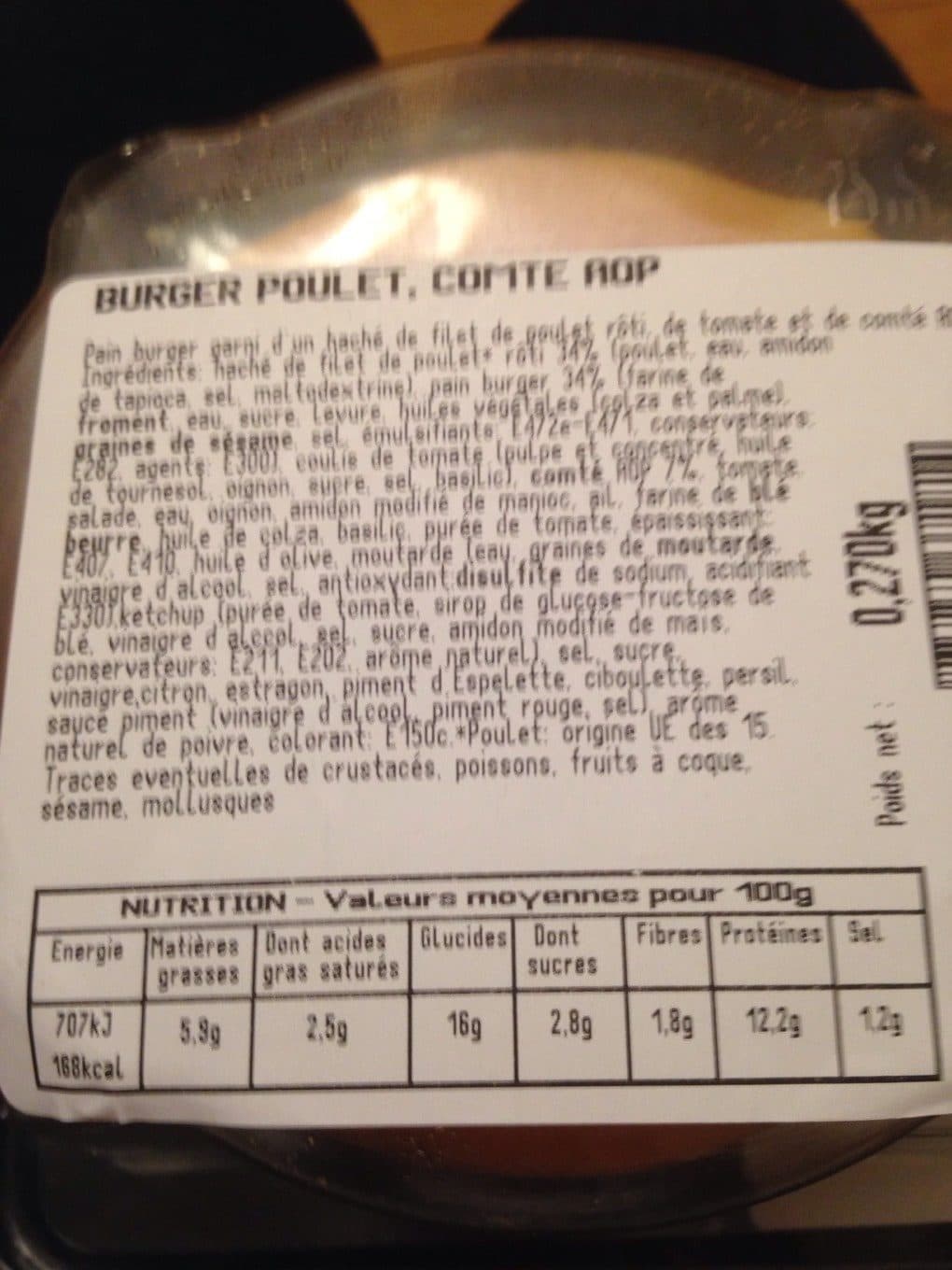Burger Gourmand Poulet comte aop sauce andzlouse packshot