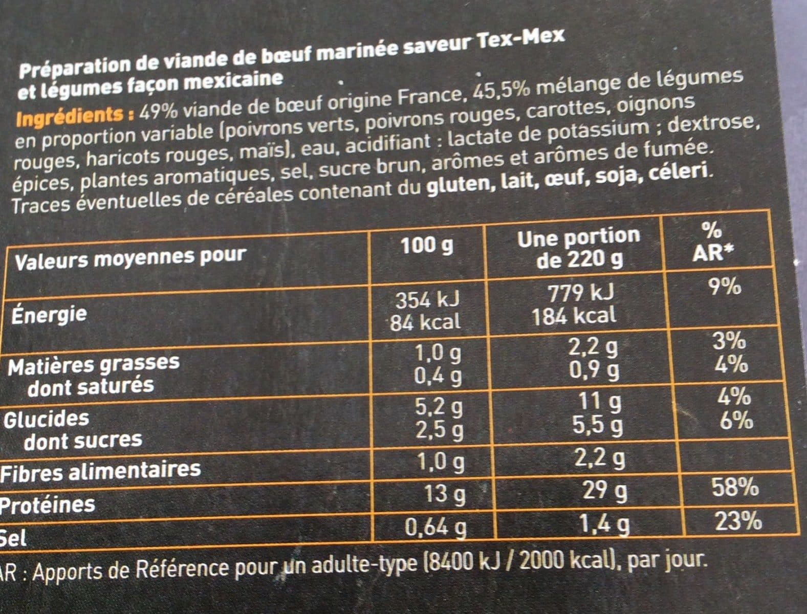Open Food Facts Eminces de boeuf marinessaveur tex-mex packshot