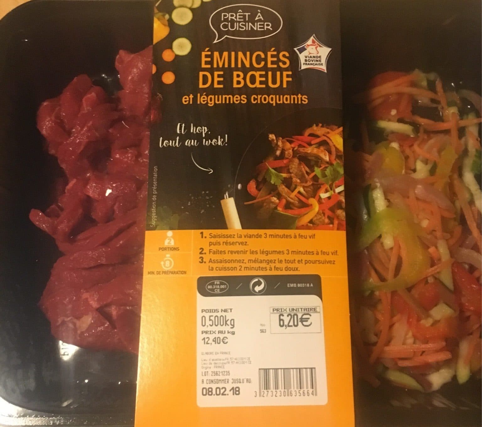Pret a Cuisiner Eminces de boeuf et legumes croquants packshot