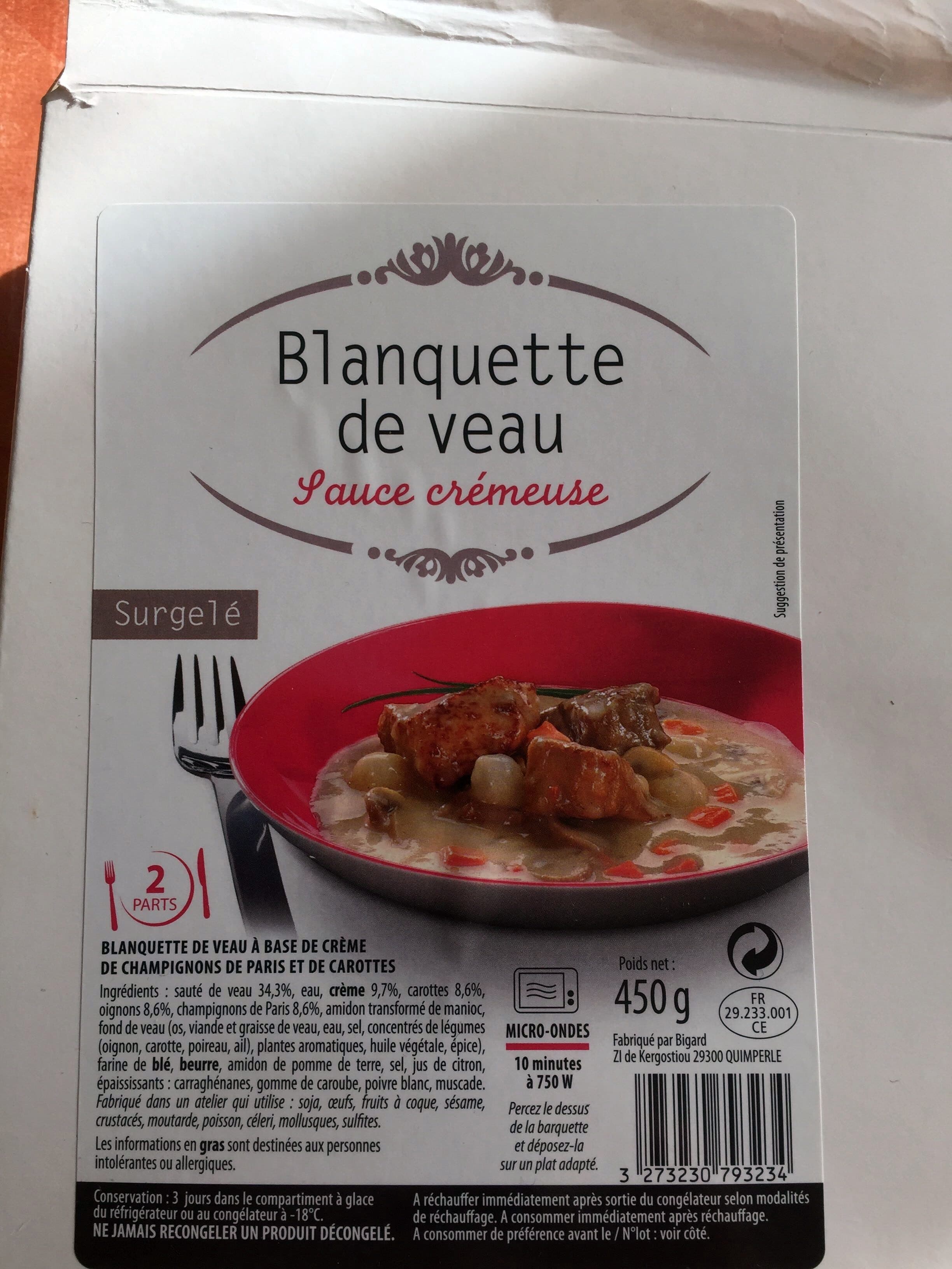 Bigard Blanquette de veau packshot