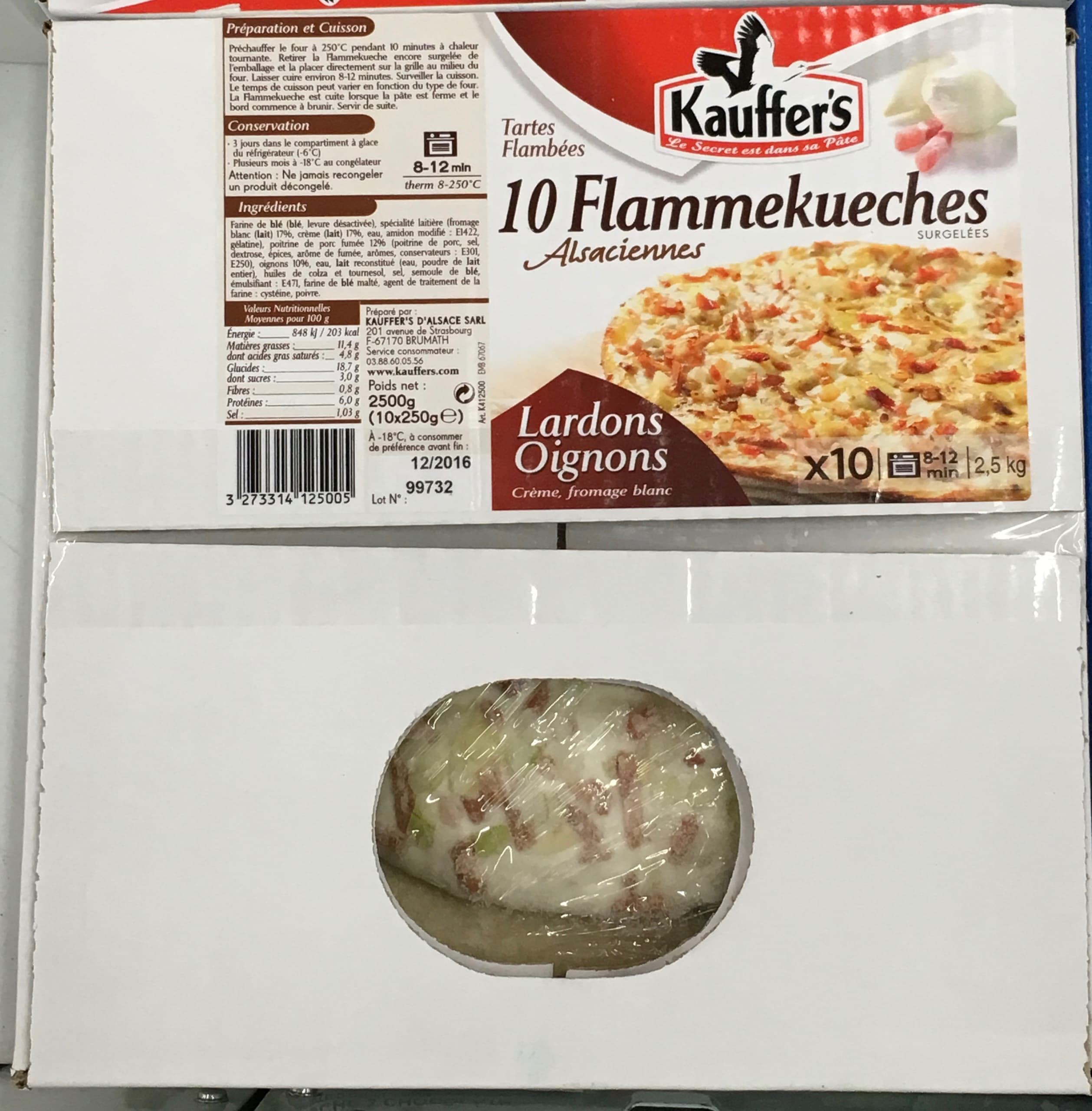 Kauffer's 10 Flammekueches alsaciennes lardons oignons packshot