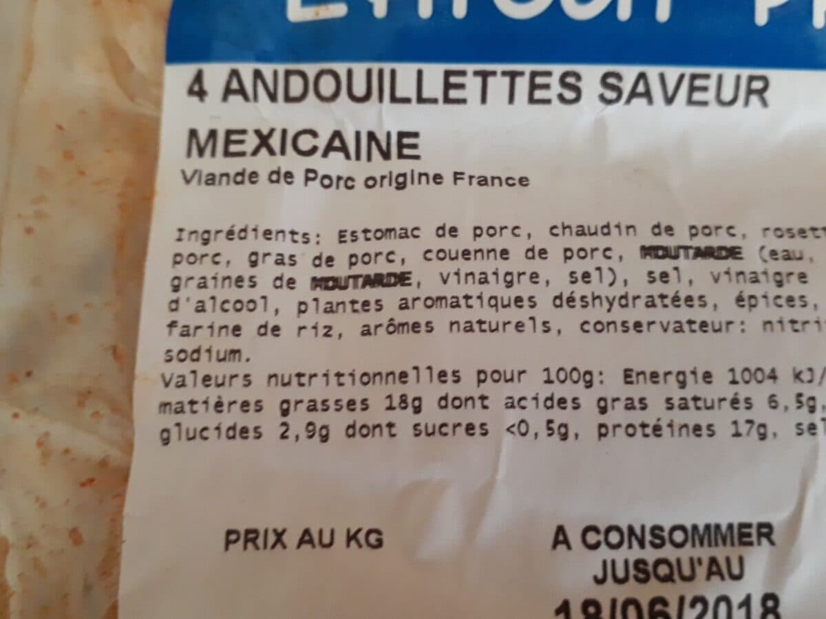 Cooperl 4 andouillettes saveur mexicaine packshot