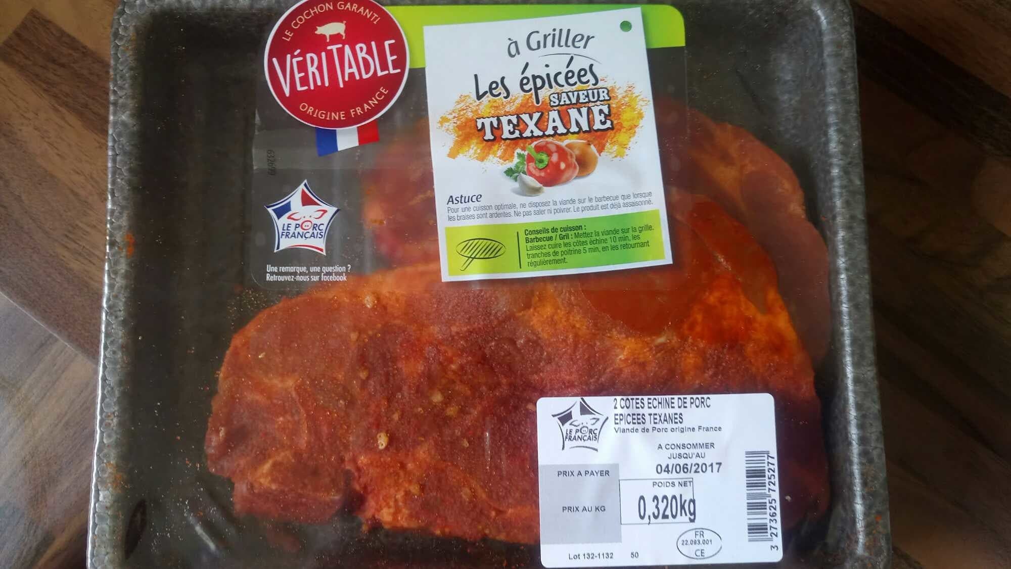 Les épicées 2 côtés en échine de porc épicées texanes packshot