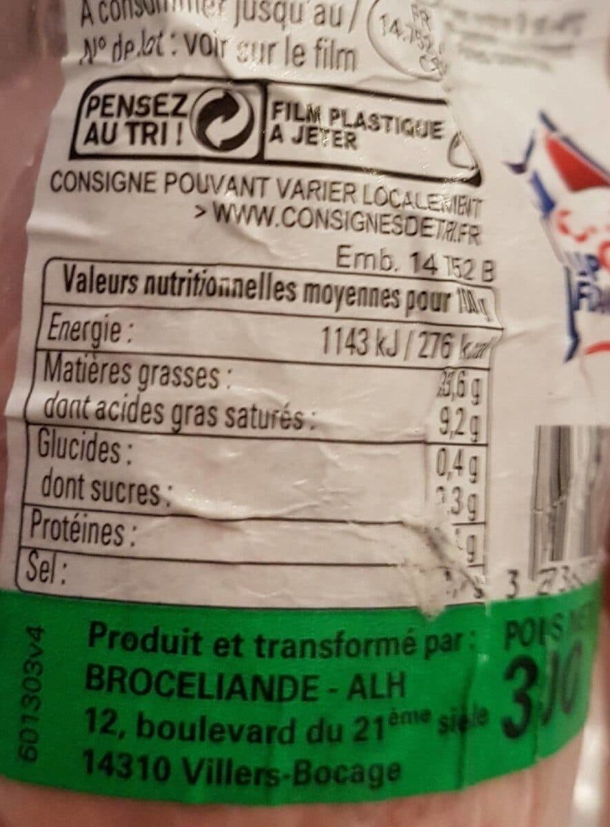 Open Food Facts Saucisson Cuit à L'ail Blanc packshot