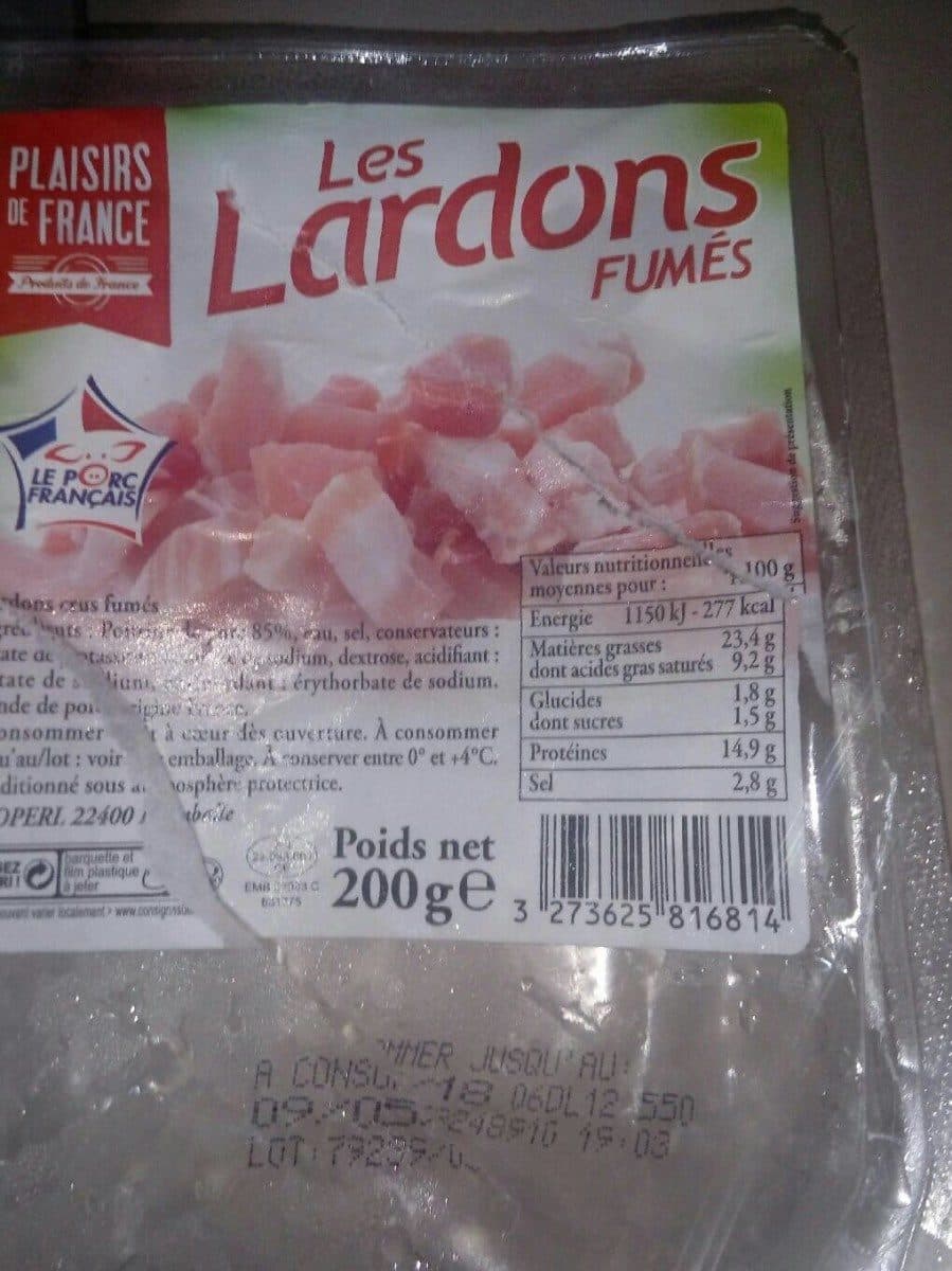 Open Food Facts Les lardons fumés packshot