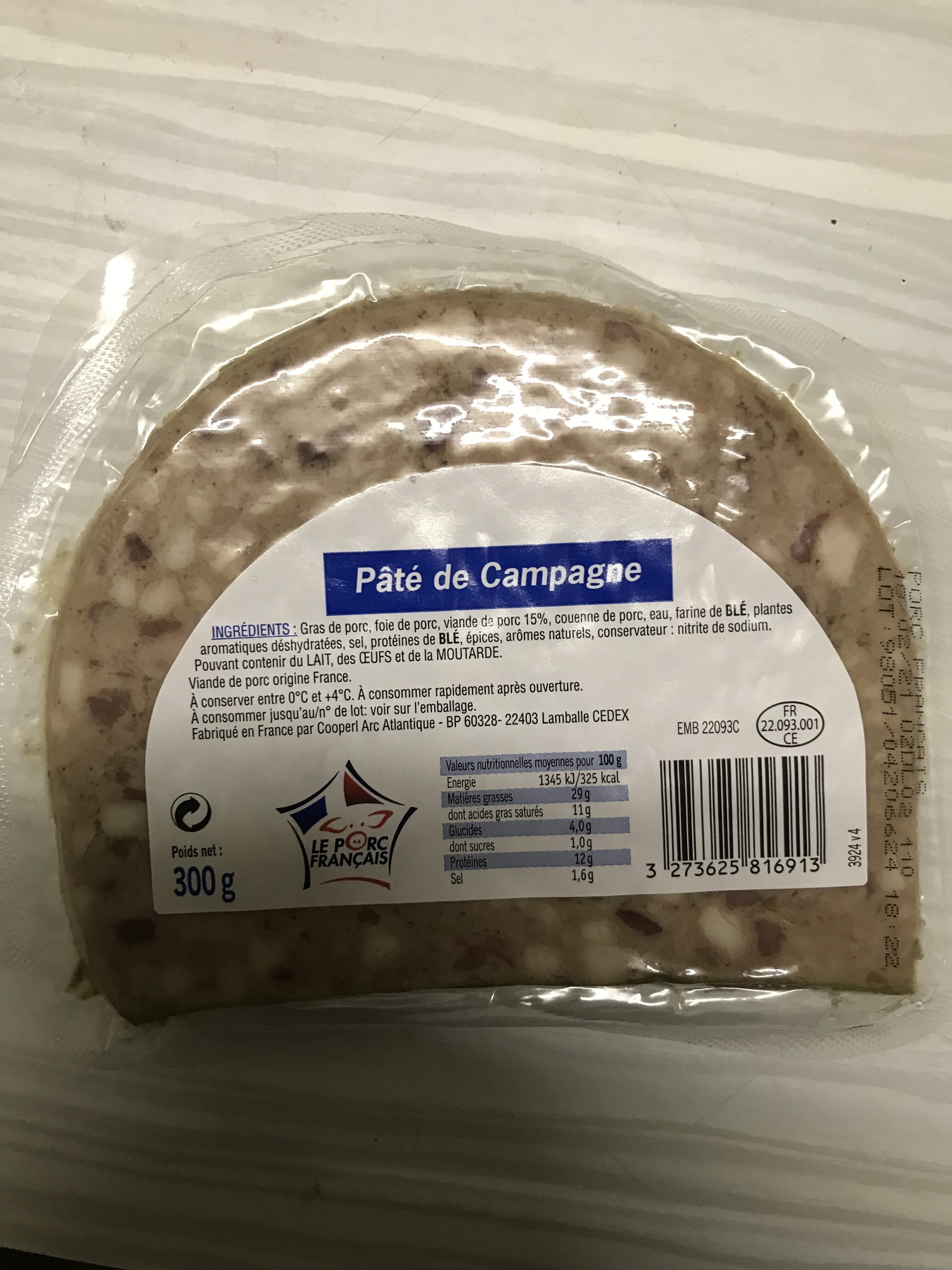 Le Porc Français Paté de campagne packshot