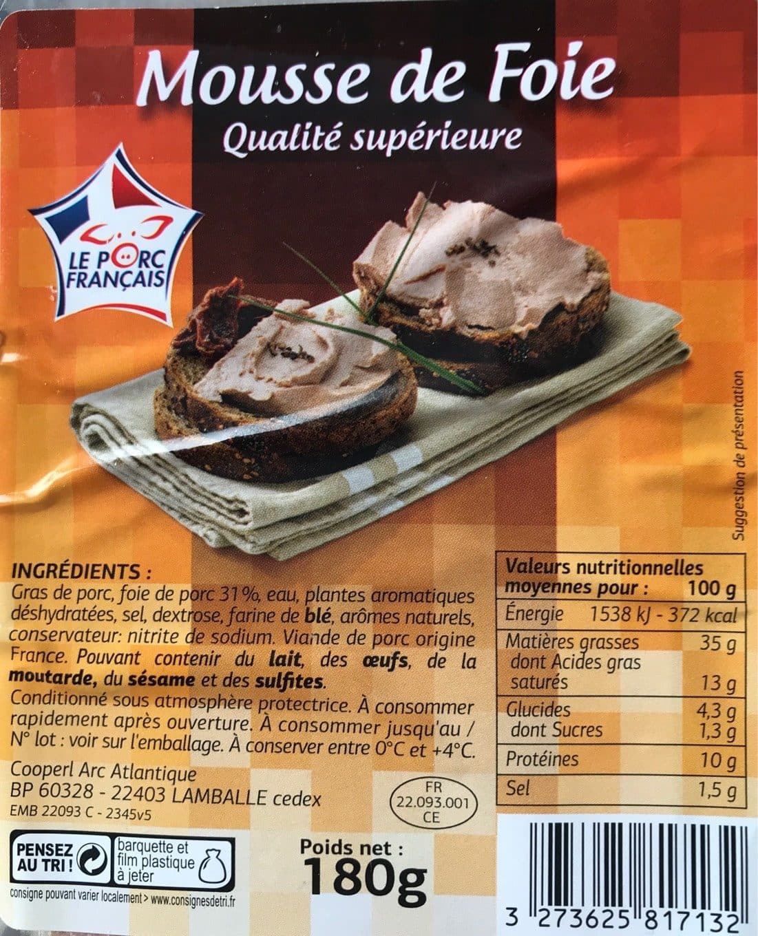 Le Porc Français Mousse de foie packshot