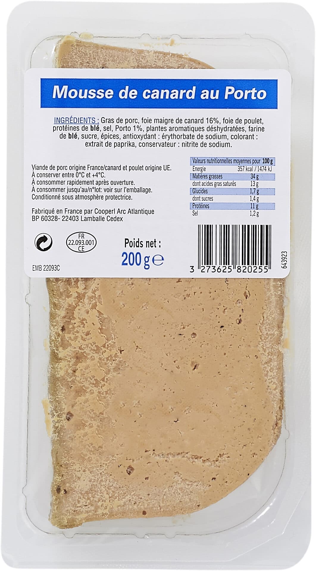 Cooperl Mousse de canard au porto packshot