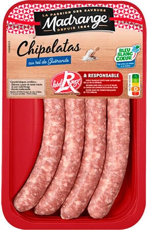 Madrange Chipolatas au sel de Guérande Label Rouge packshot