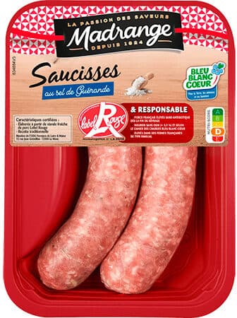 Madrange Saucisses au sel de Guérande Label Rouge packshot