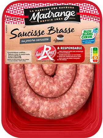 Madrange Saucisse brasse au poivre concassé packshot