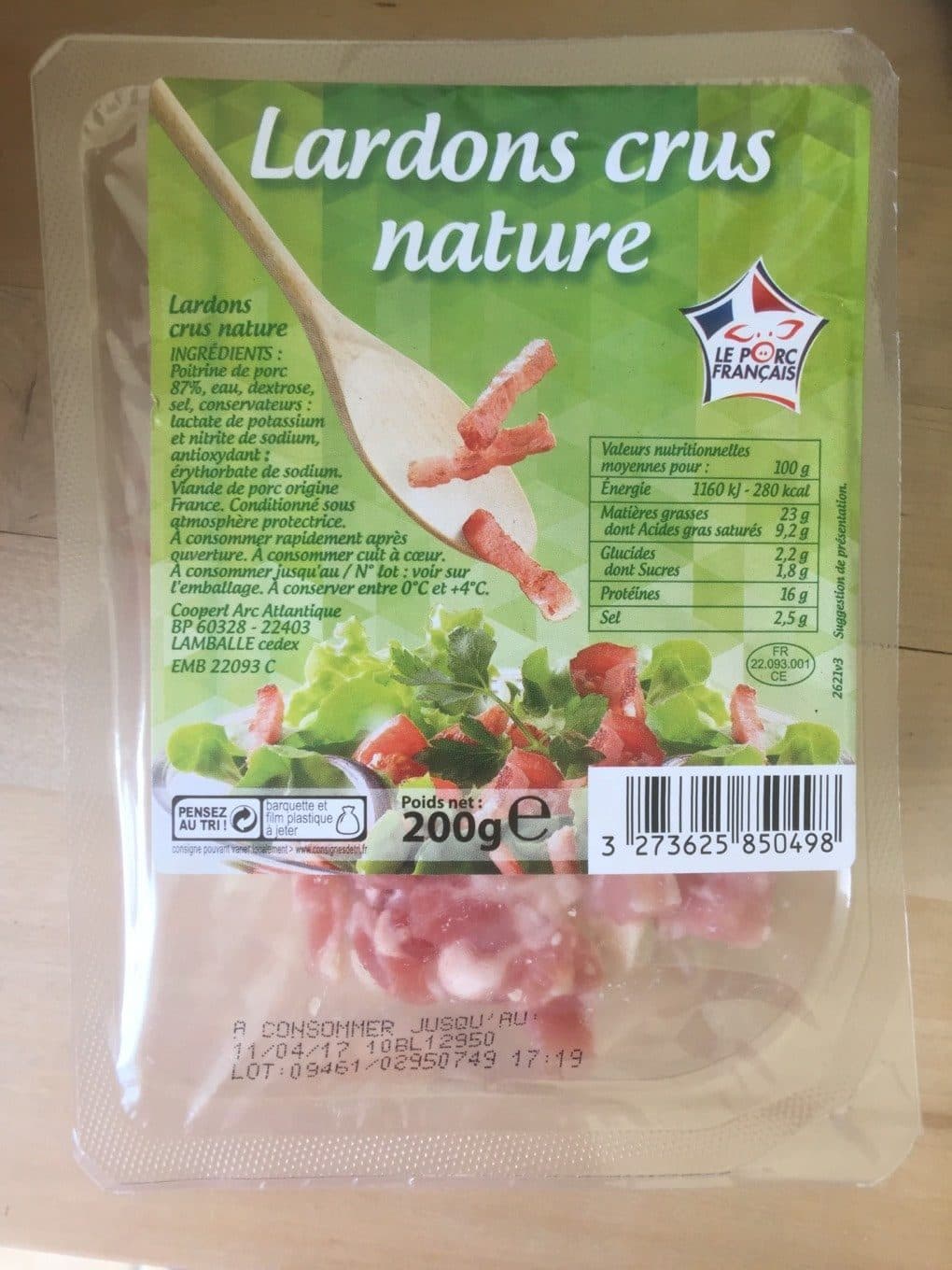 Leader Price Le porc Français - Lardons crus nature packshot