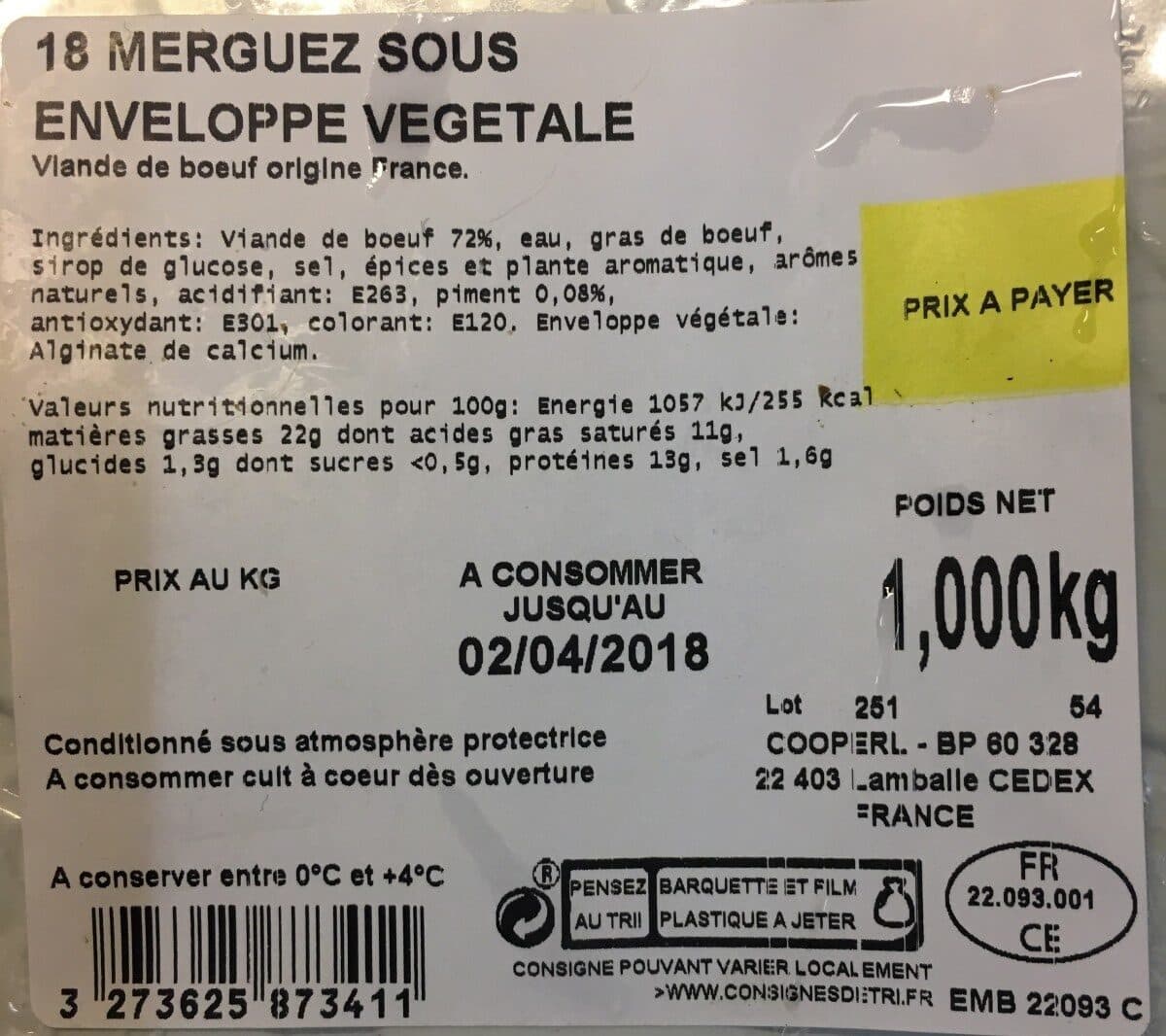 Cooperl Merguez packshot