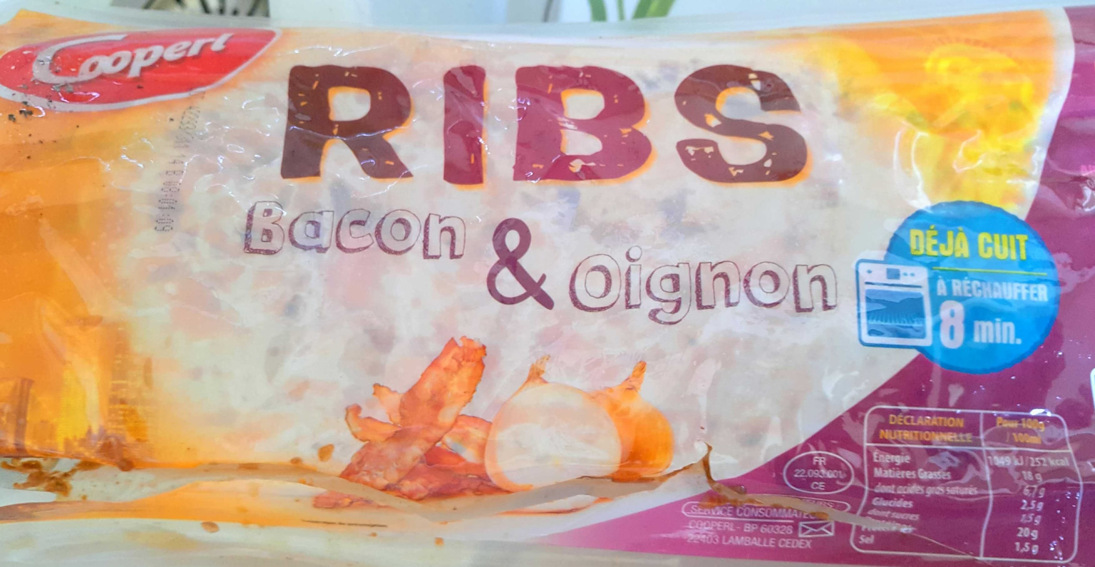 Coopers Ribs Bacon & Oignon packshot
