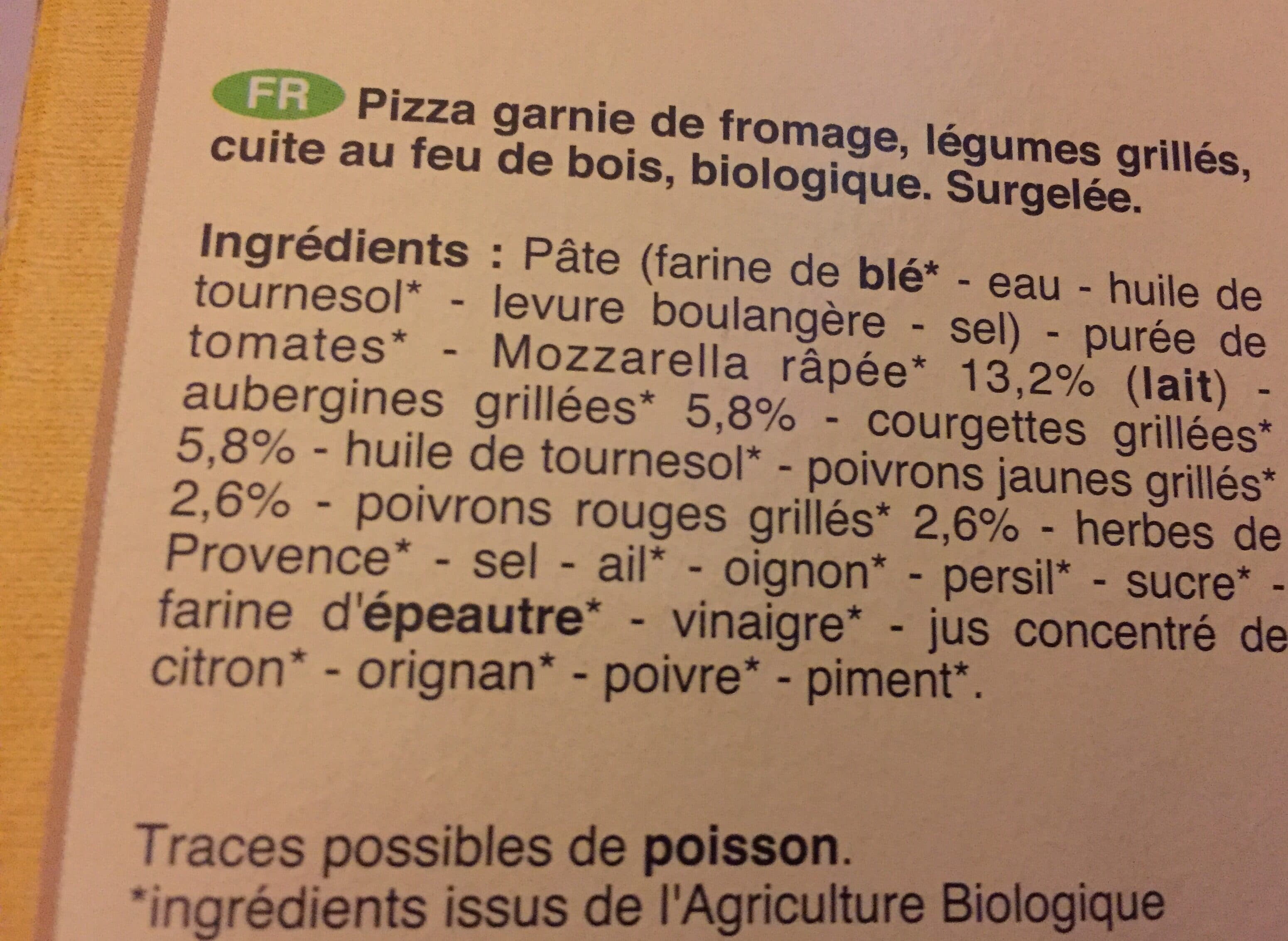 Sole Mio Pizza Légumes grillés packshot