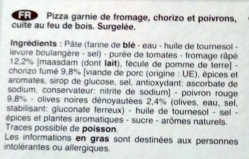 La Pizza du Moulin Pizza chorizo poivron rouge fromage packshot