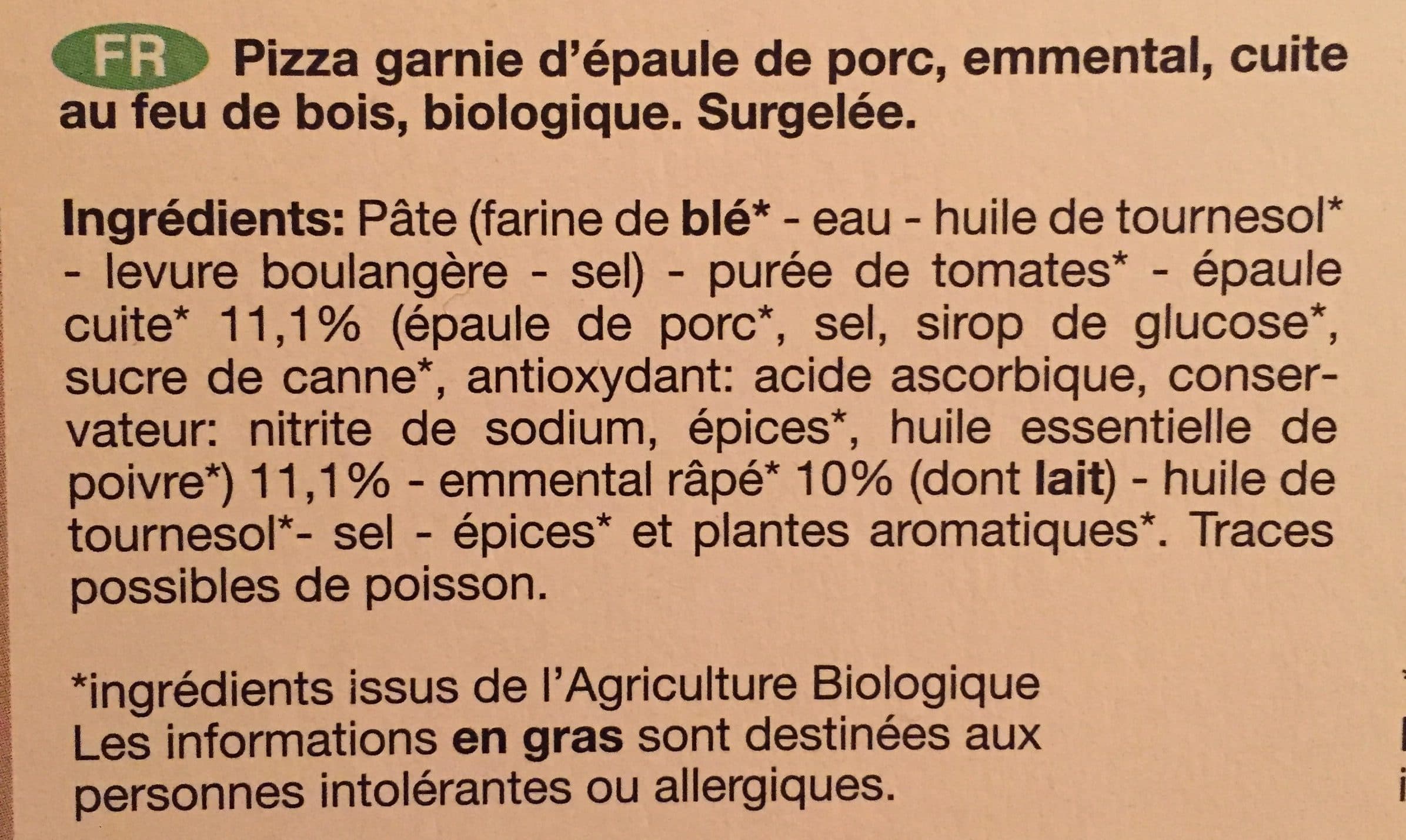 La pizza du moulin Pizza épaule emmental packshot