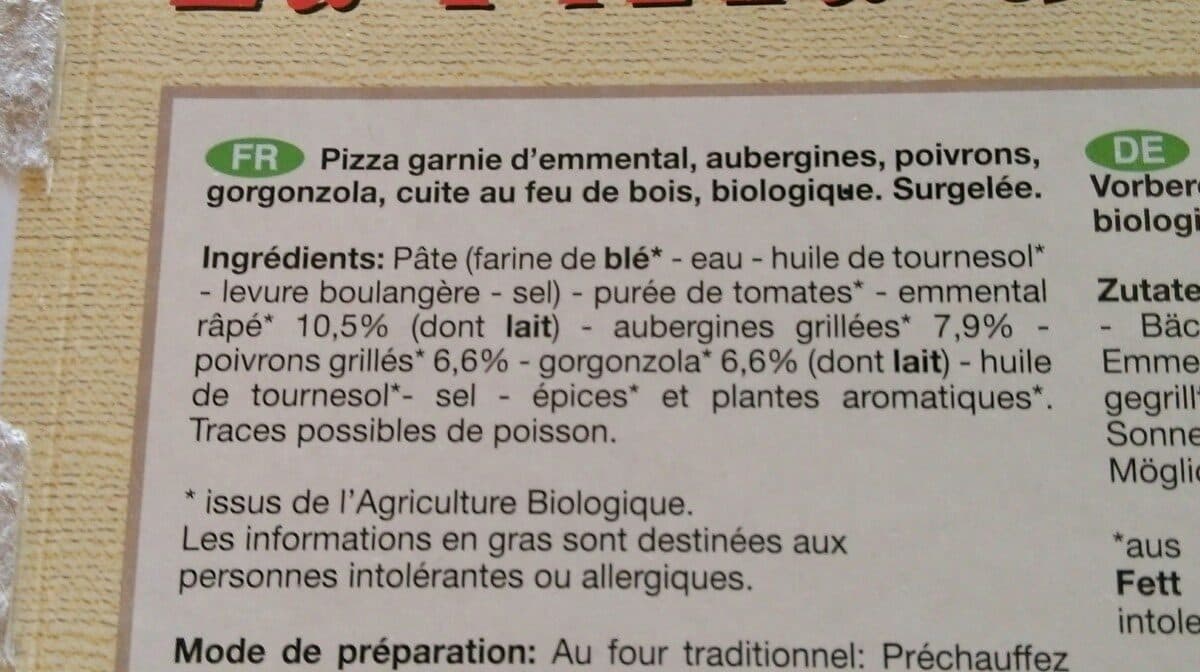 La Pizza du moulin Pizza légumes grillés gorgonzola packshot