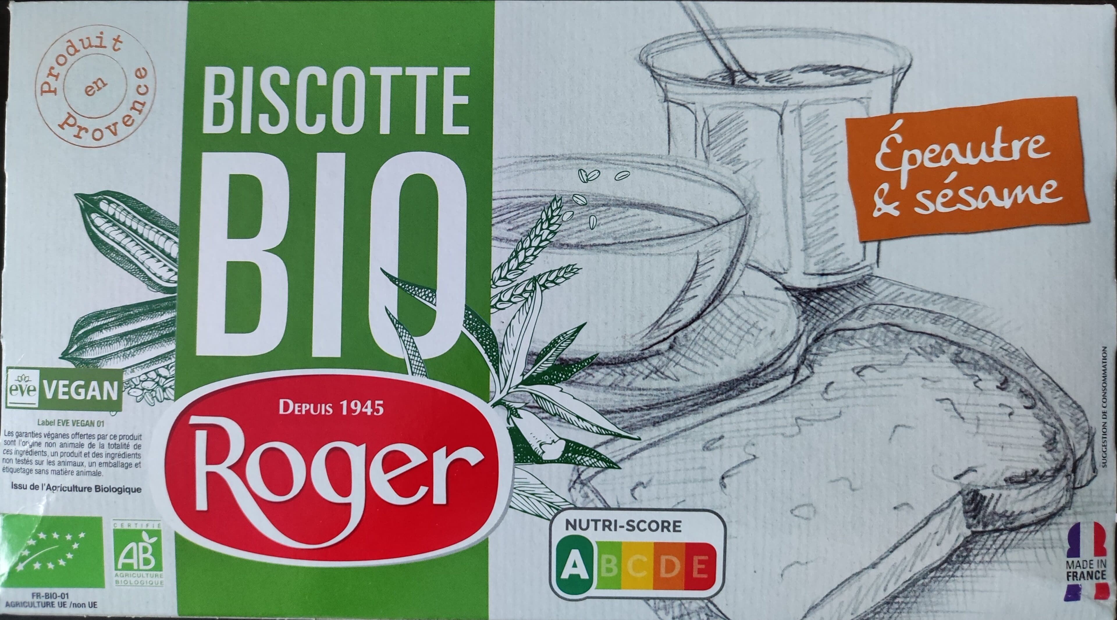 Roger Biscottes bio épeautre et sésame packshot