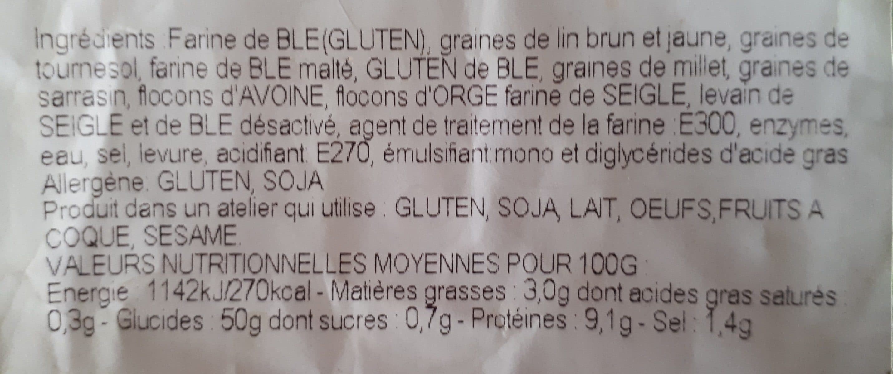 Open Food Facts Pain aux céréales packshot