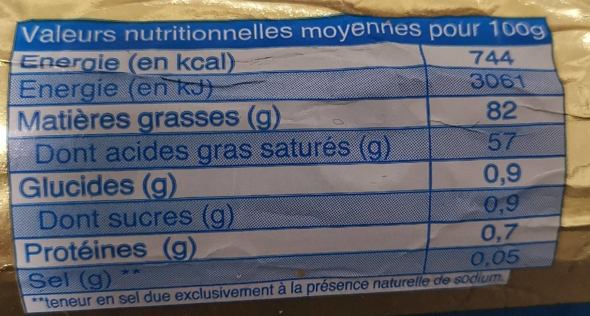 Open Food Facts Beurre Doux Rouleau packshot