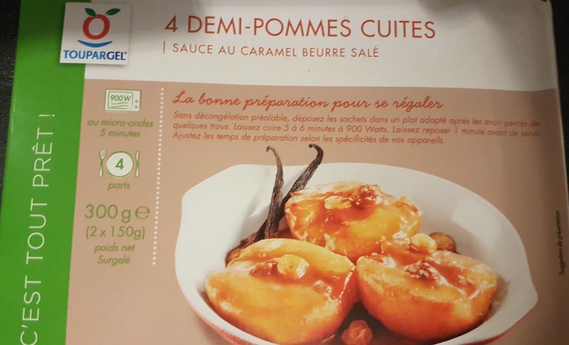 Toupargel 4 demi-pommes cuites sauce au caramel beurre salé packshot