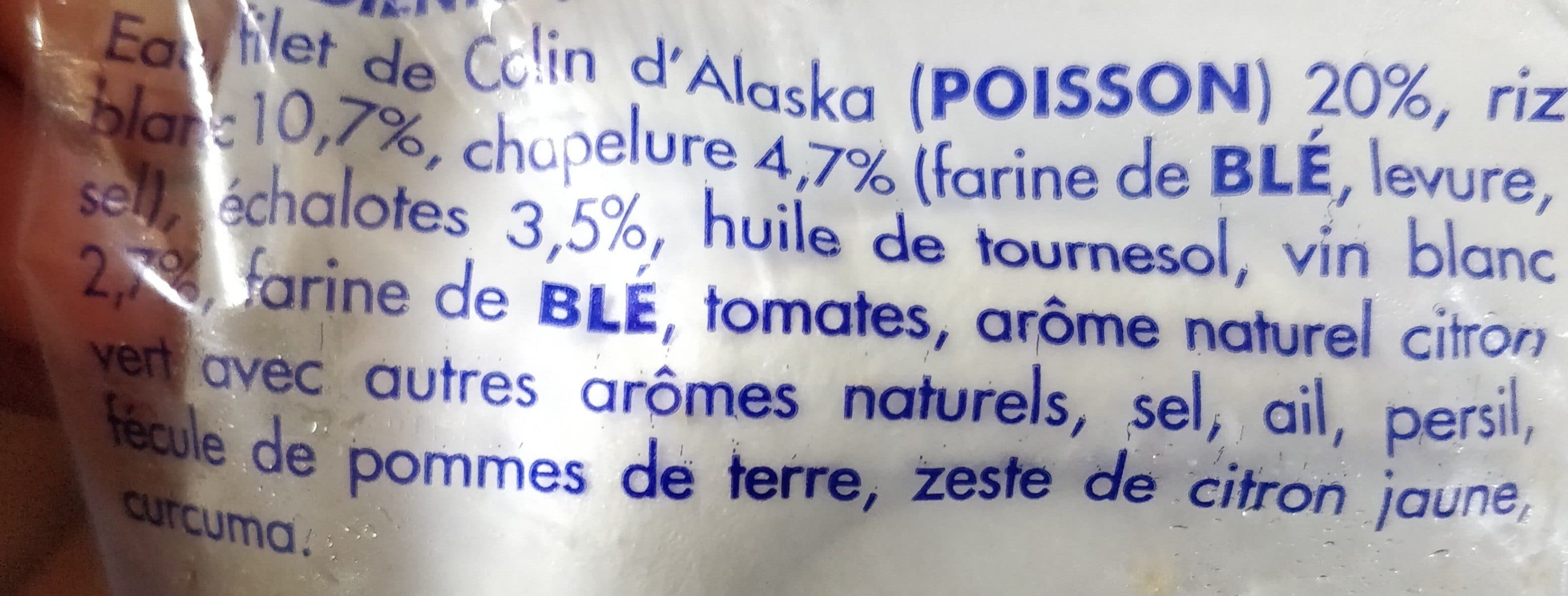 Open Food Facts Poisson Blanc à la Bordelaise et son Riz Surgelés packshot