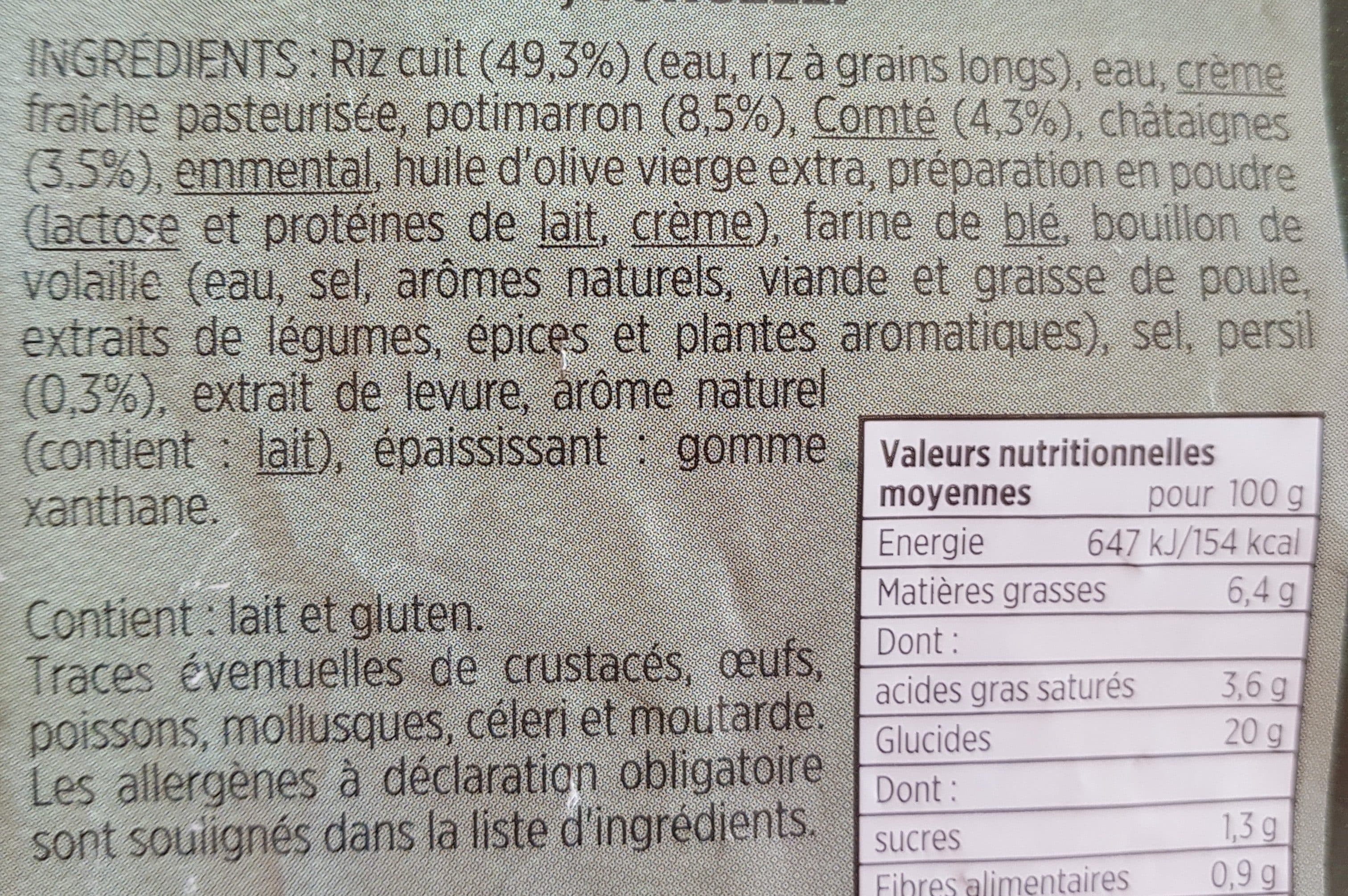 Toupargel Risotto potimarron et châtaignes packshot