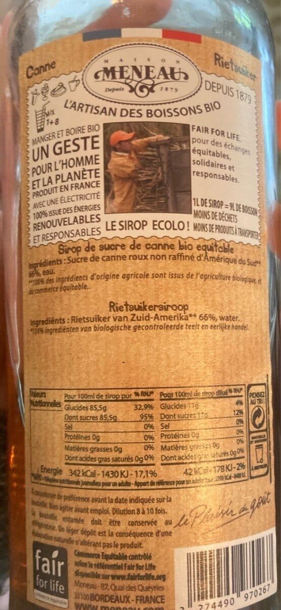 Maison Meneau 50CL Sirop De Canne Nature packshot