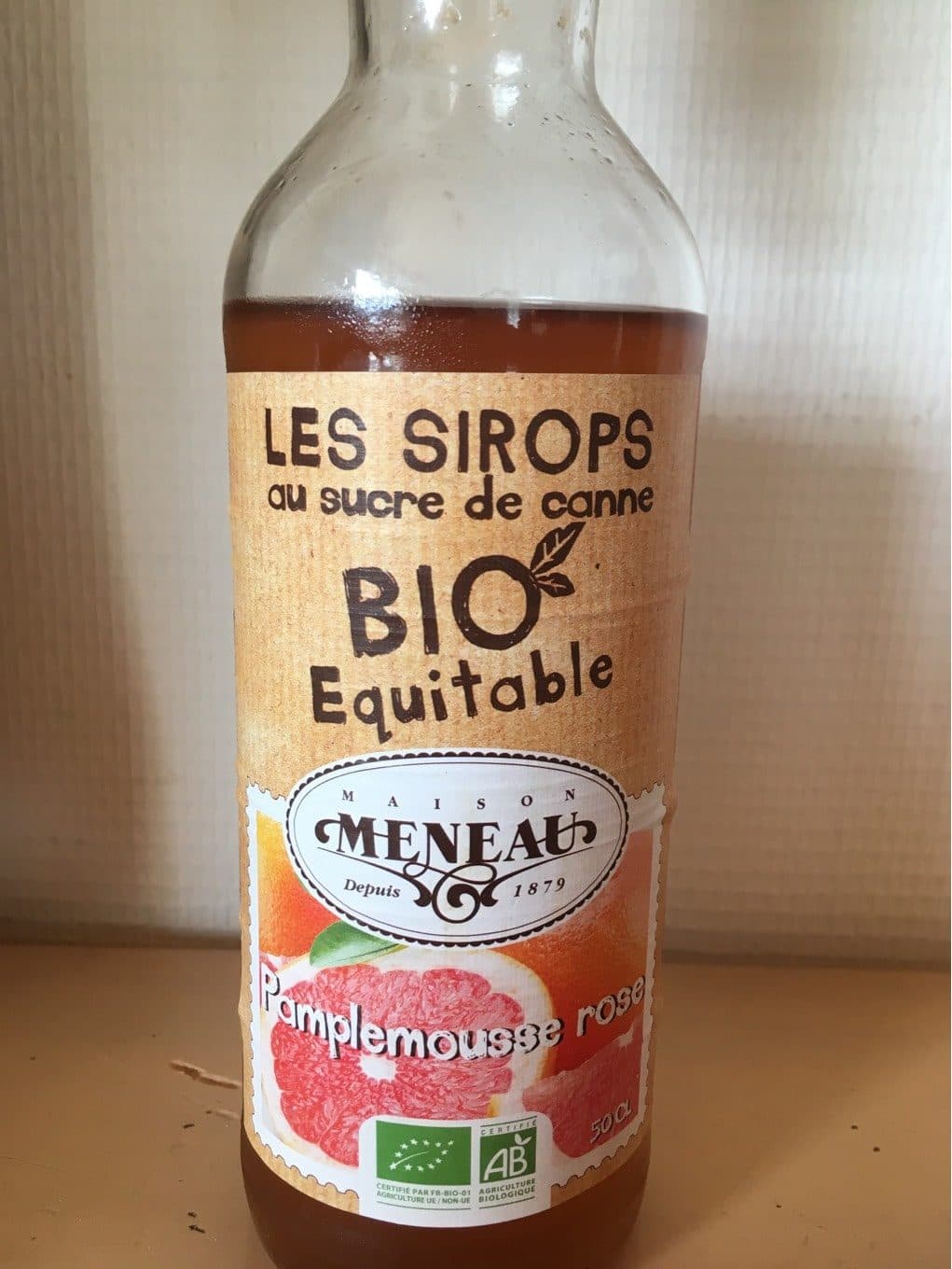 Maison meneau Sirop au sucre de canne - pamplemousse rose packshot