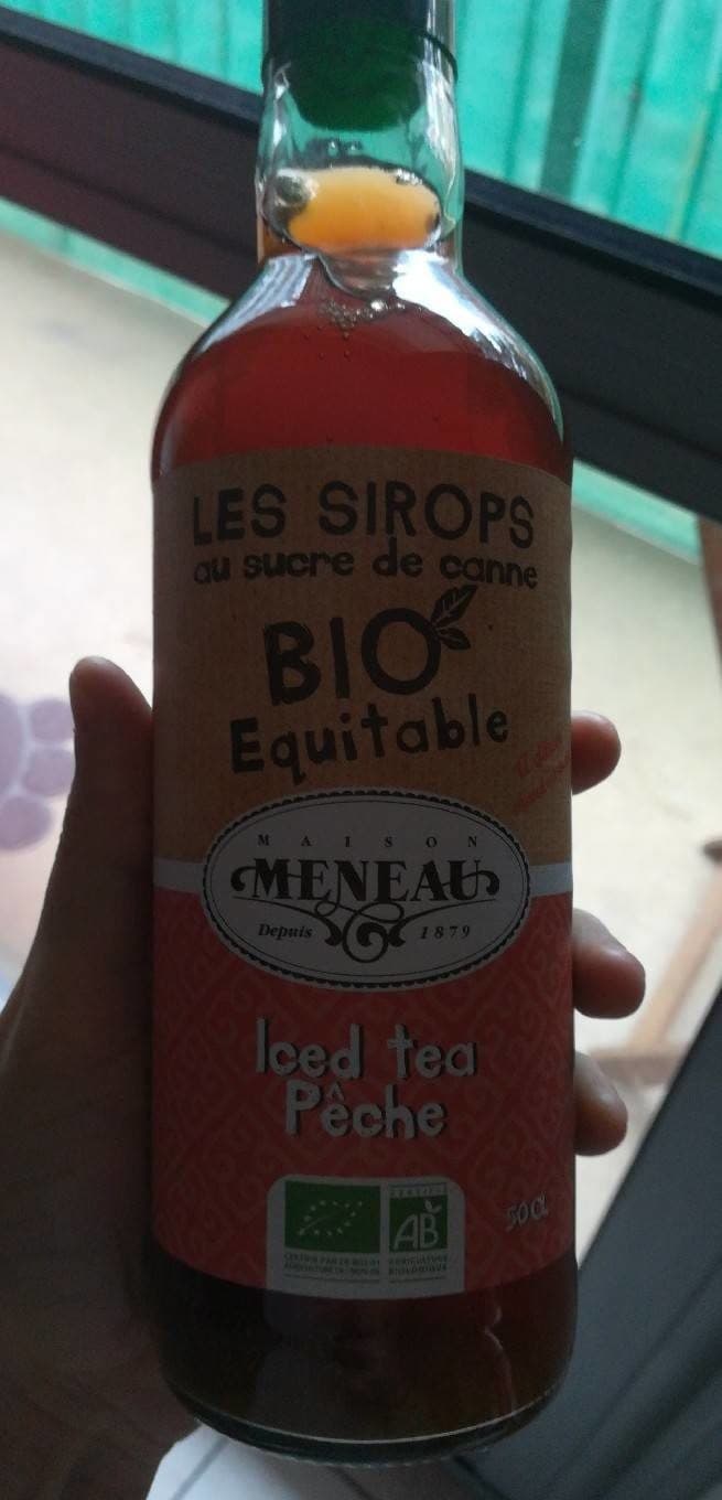 Maison meneau Sirop de Thé Vert Pêche au sucre de canne Bio Equitable packshot