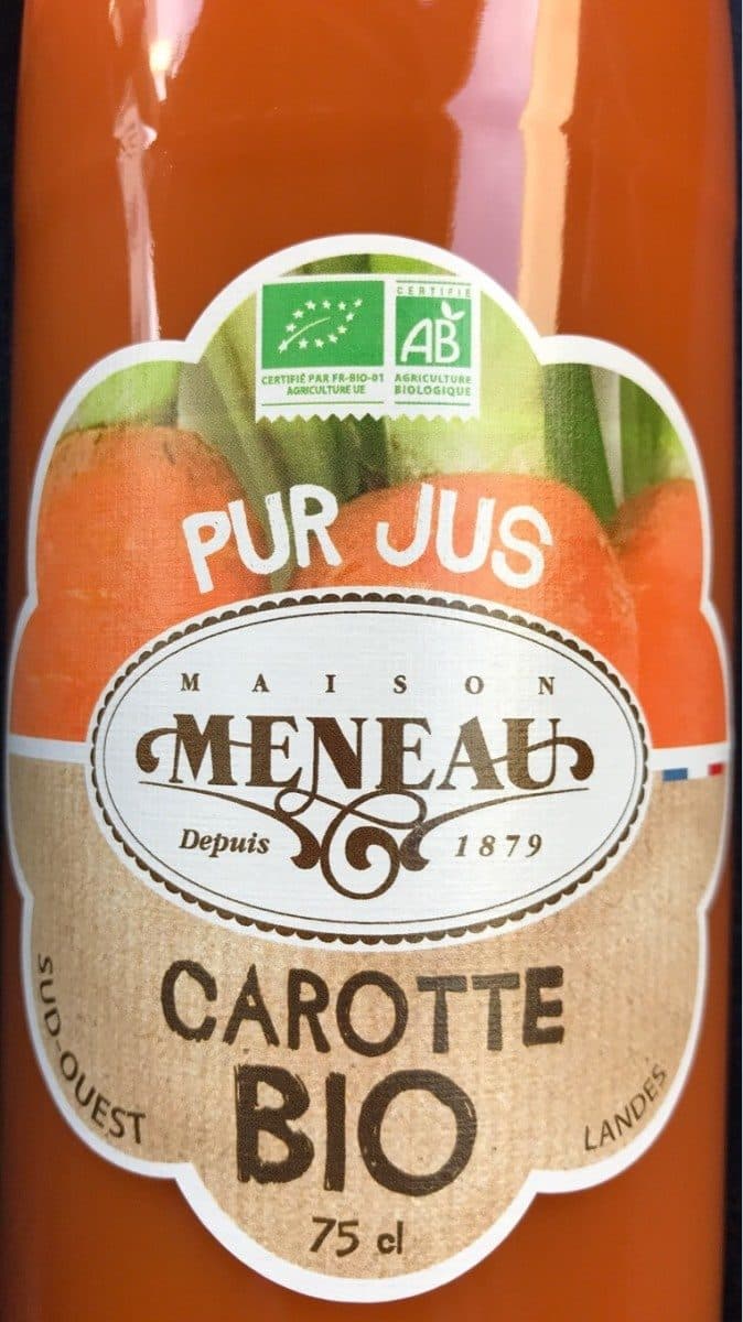 Maison Meneau Pur jus carotte bio packshot