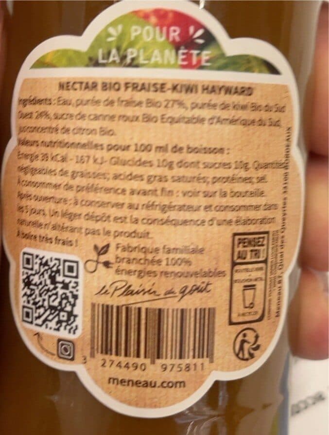Maison meneau Nectar Fraise Kiwi packshot