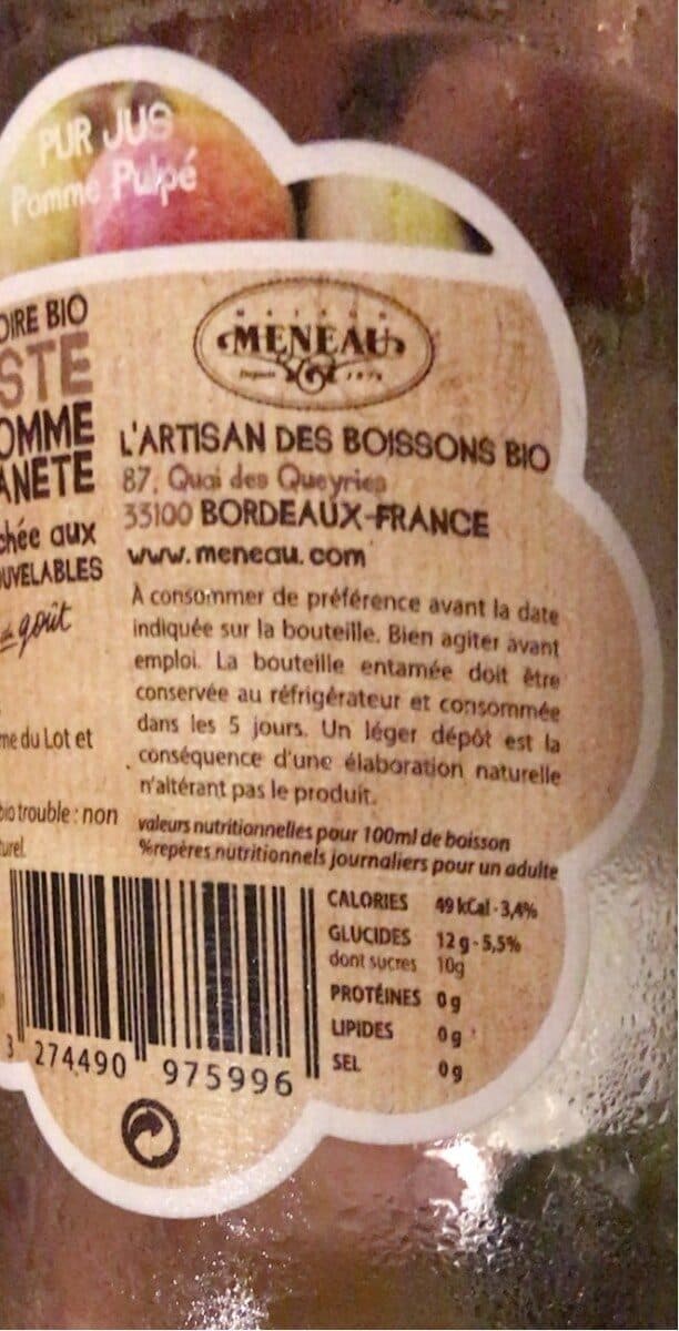 MENEAU Pur Jus Pomme Bio packshot